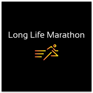 "Win the Long-life Marathon" Black Stickers